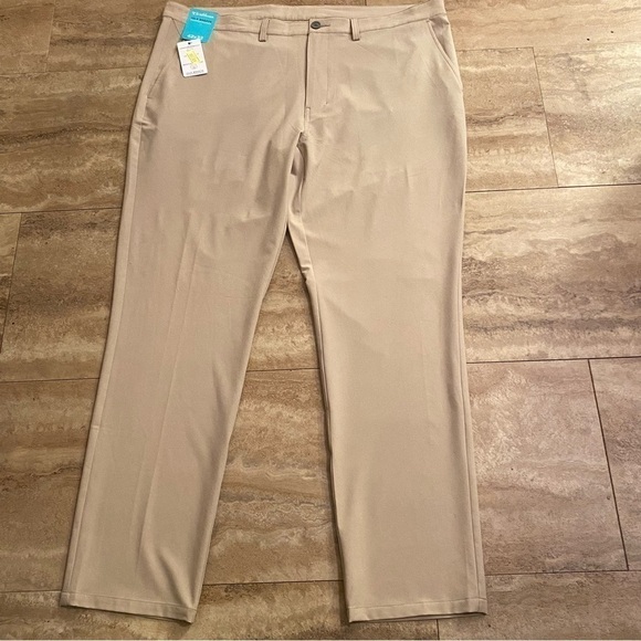 Caribbean Performance Pants Mens 42X 32 Tan Isle Breeze Breathable Stretch - Picture 1 of 8